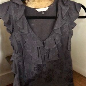 Rebecca Taylor Gorgeous Silk flutter sleeve top.